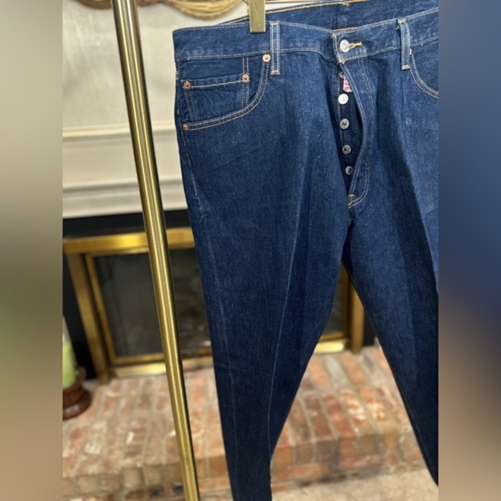 Levi’s 501-0115 Men’s Jeans W40 L30 Dark Wash Button Fly Straight Leg Colombia‎ - Picture 3 of 11